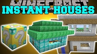 Minecraft: INSTANT HOUSE MOD (CUSTOM HOUSES, TREE HOUSE, LIBRARY & MORE!) Mod Showcase