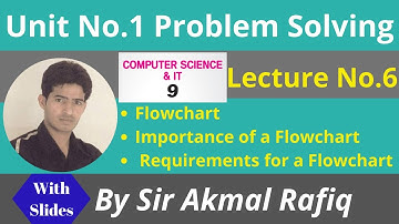9th Computer Science||Chapter No.1|| Flowchart & Importance||Requirements for Flowchart||Akmal Rafiq