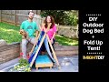 Make an Outdoor Dog Bed with Foldable Tent - Summer Dog DIY!