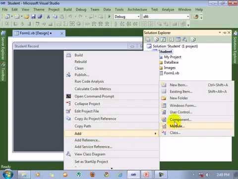 Visual Studio 2010 video tutorial form property setting and Add New form