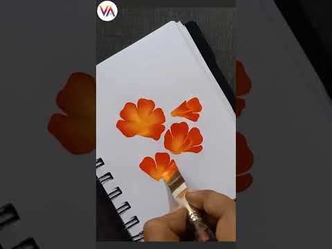 One stroke painting for absolute beginners 🏵️ flower painting tutorial by Vanishree Art