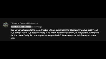 23 Let A={1,2,3} then the number of equivalence relations containing (1,2) is