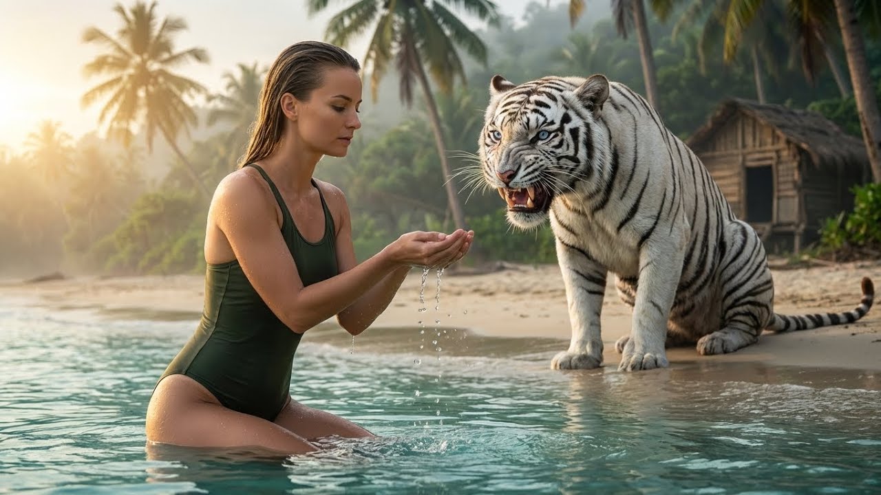 Survival camping and bathing alone in a stream on a deserted island. Facing unexpected dangers ▶ 08