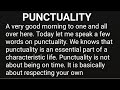 Speech on punctuality  short speech on punctuality in english  importance of punctuality