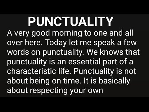 write a speech on punctuality