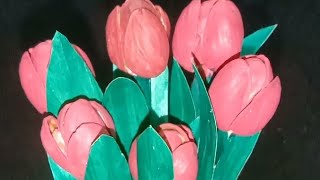 Pista Shell Craft- Tulip Flower/ Easy Pistachio Shell Flower 😱😱#youtube #subscribe