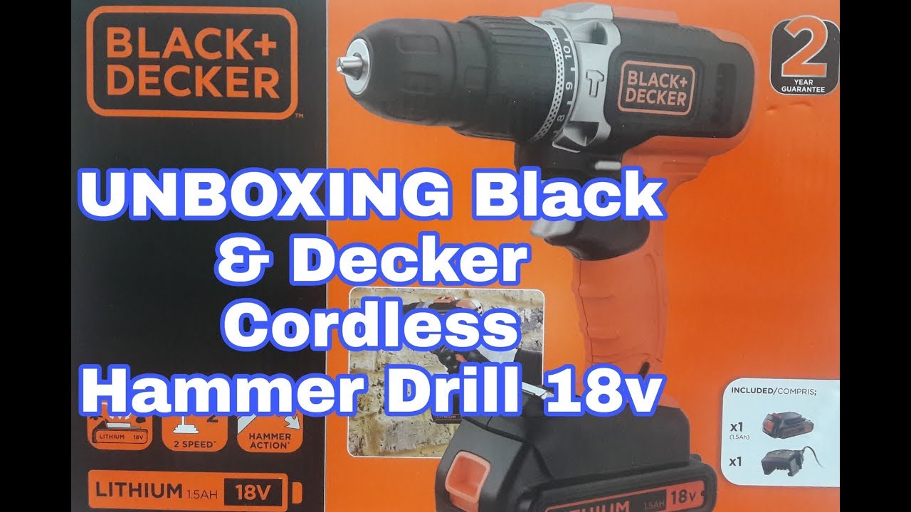 Unboxing Black+Decker BDCHD18BAFC 18V Cordless Drill w/80-Piece