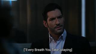 "Every Breath You Take" (feat. Tom Ellis and Debbie Gibson) Lucifer S5 E10 || Interrogation singing