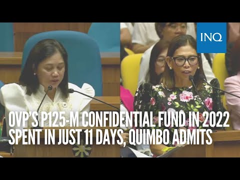 OVP’s P125-M confidential fund in 2022 spent in just 11 days, Quimbo admits