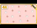 Kawaii pink background with peaches and bunnies animation loops