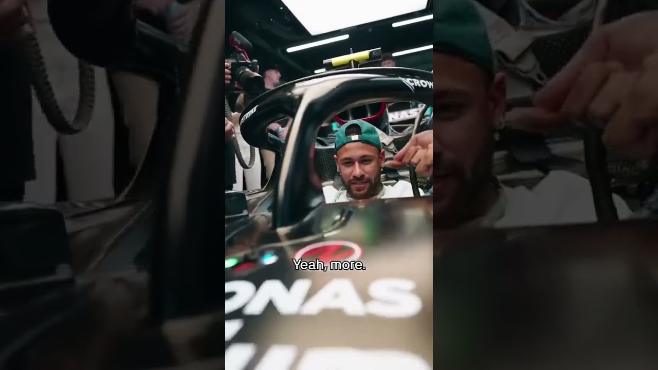Neymar Jumps In Lewis Hamilton S F1 Car Via Mercedes AMG TT Shorts