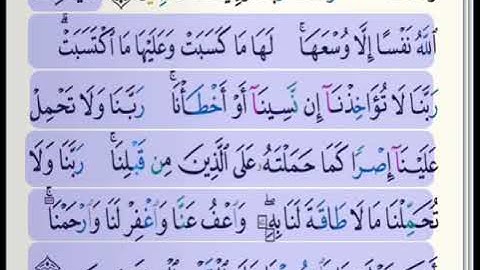 لا يكلف الله نفسا إلا وسعها لها ما كسبت وعليها ما اكتسبت بصوت القارئ سعد الغامدى #قرآن_كريم