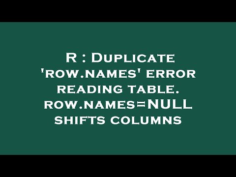 R : Duplicate 'row.names' error reading table. row.names=NULL shifts columns