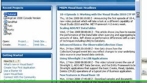 Project Argio VB 2008 #3.0: A look at the IDE (Turn volume up)