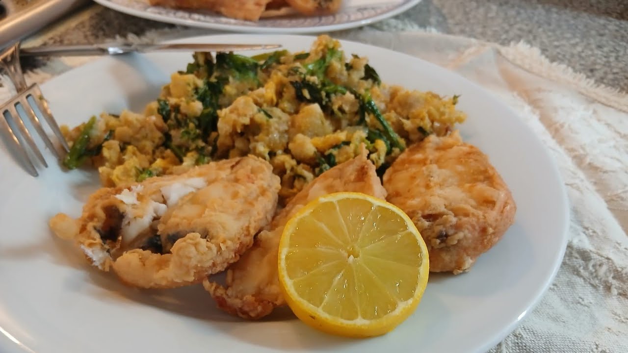 Migas com peixe frito
