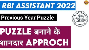 RBI Assistant 2022 | Previous Year Puzzle | Explained & Paper level