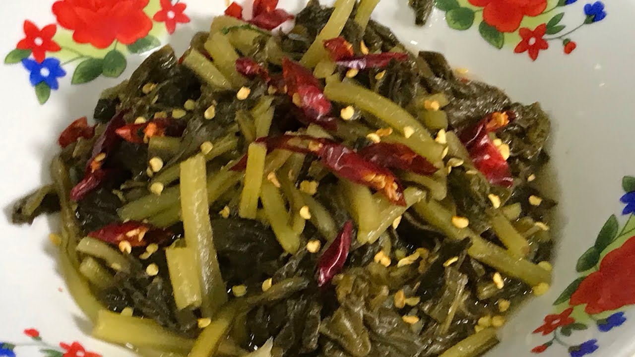 Pickle Radish Leaf Recipe វិធីធ្វើជ្រក់ដើមឆៃថាវ Organic Radish in