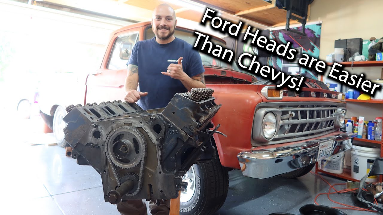 1965 Ford F100 FE 352 Head Install - YouTube
