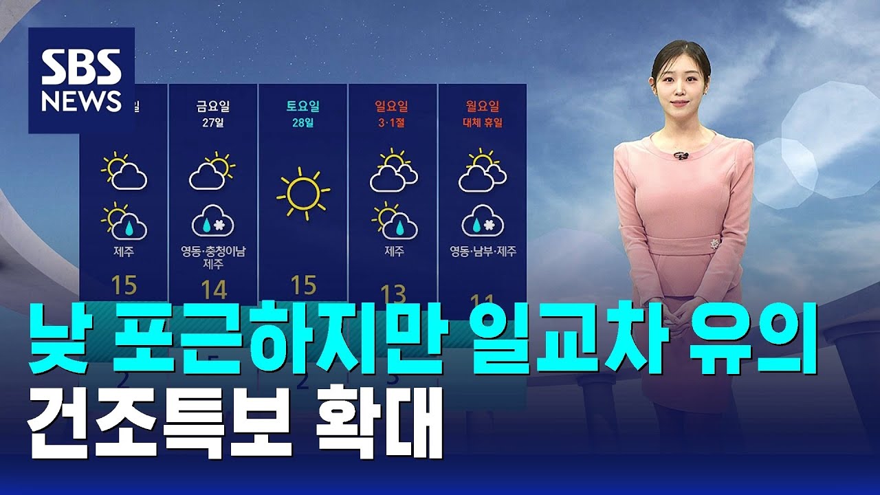 [날씨] 낮 포근하지만 일교차 유의…건조특보 확대 / SBS