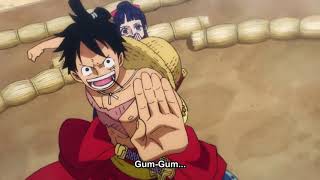 Funny movement, Luffy's gum gum sumo slap. One piece episode 903