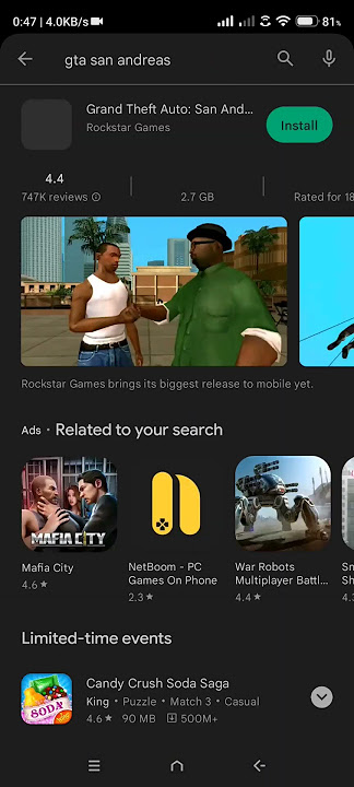 GTA San Andreas Mobile Version, 200Mb Only, With Cheats