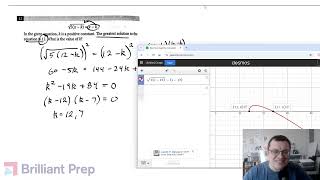 Radical Equation with Constant? Solved! #18 (dSAT Math)