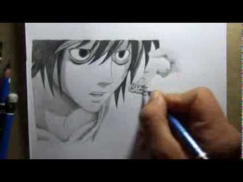 How to Draw L Death Note Easy Step by Step - My Brilliant Art - YouTube