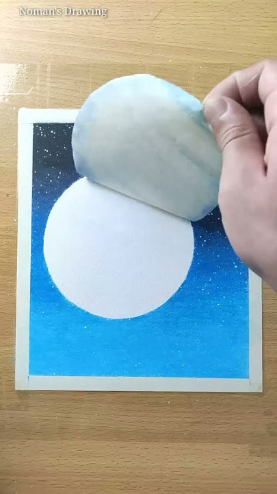 Drawing with oil pastel / Moonlight night scenery drawing #shorts