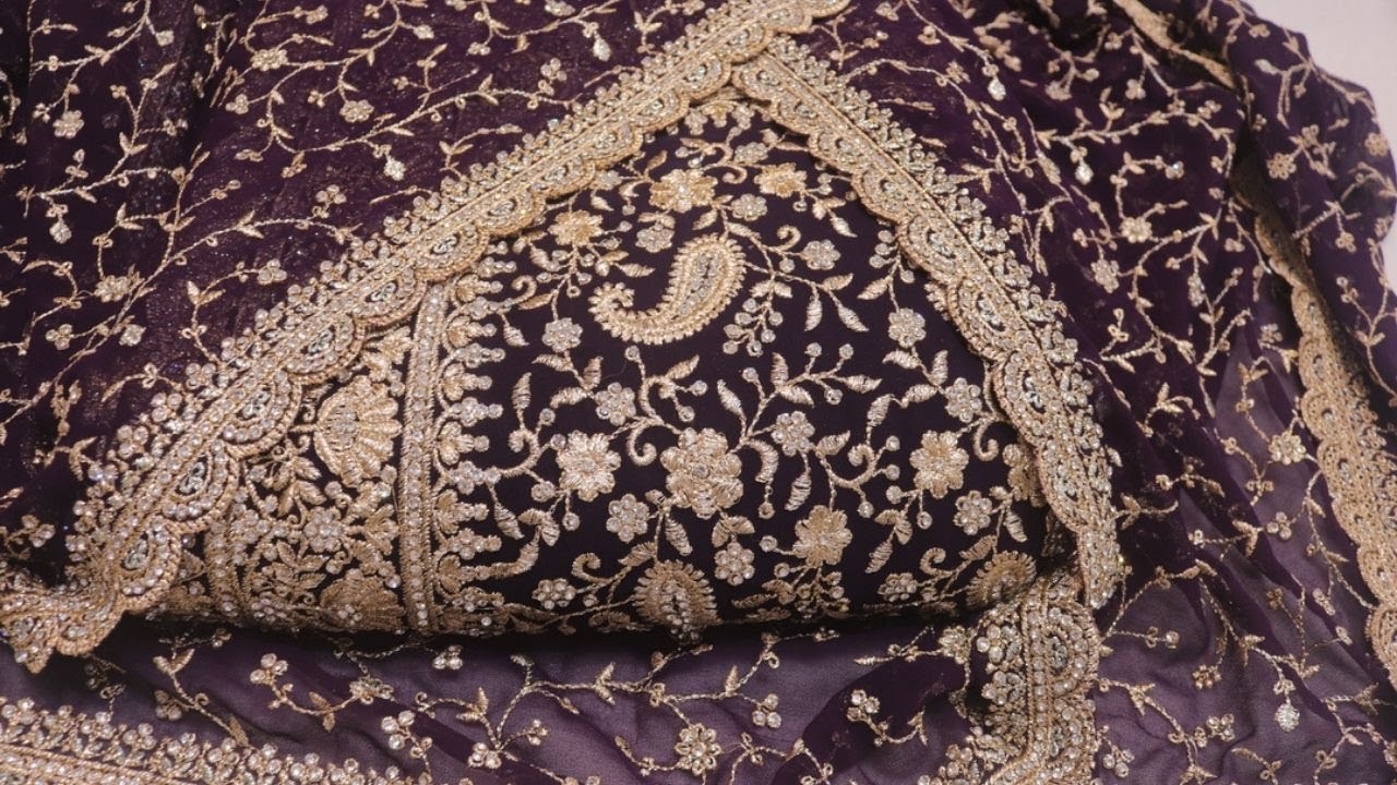 ARNG-4380 “The True Purple” Vol 3 Premium Designer Saree with Veil||Georgette Fabric||Crystals||Zari