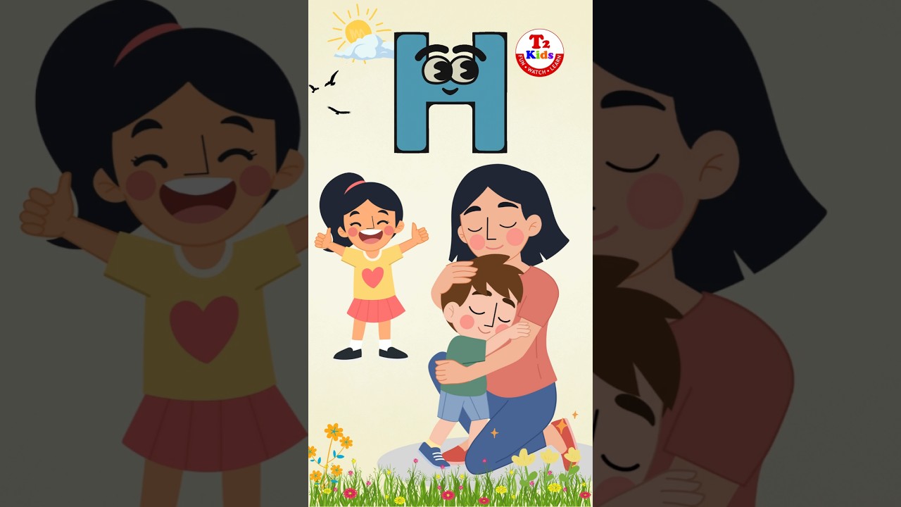 Words that start with H 'h' | H for Happy | H for Hug 