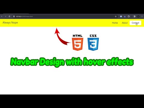 Navbar design with hover so easy using CSS
