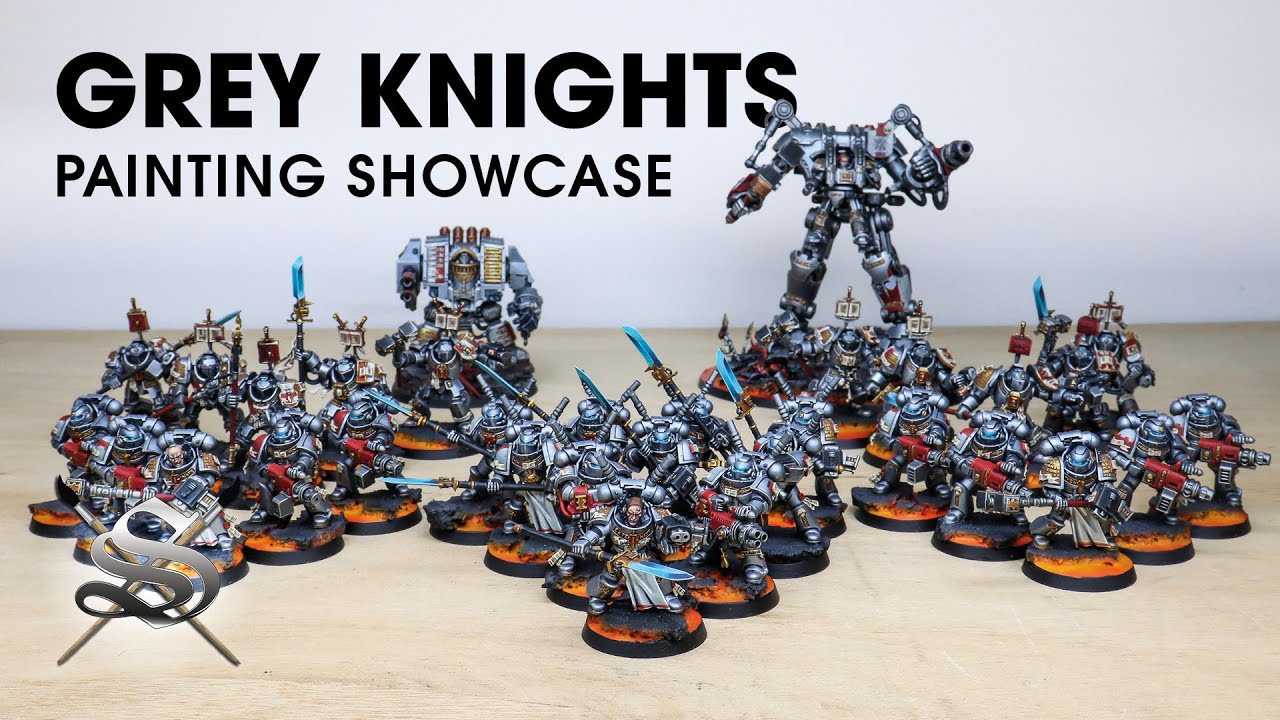 How To Paint Grey Knights for Warhammer 40,000 / GLAZE Force Weapons / Blue  Tinted Power Armour 