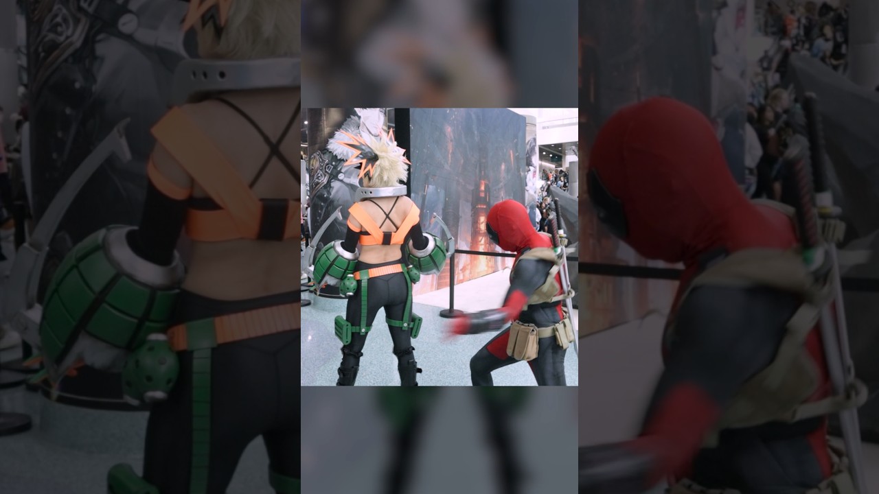 Deadpool finds a caked up Bakugo 💥 #deadpool #myheroacademia #cosplay