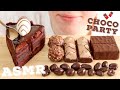 ASMR CHOCOLATE PARTY CAKE, MARSHMALLOW COVERED IN CHOCOLATE, FERRERO EATING SOUNDS