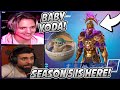 Ninja & Streamers REACT To SEASON 5 BATTLE PASS! BABY YODA Is In FORTNITE! - Fortnite Highlights