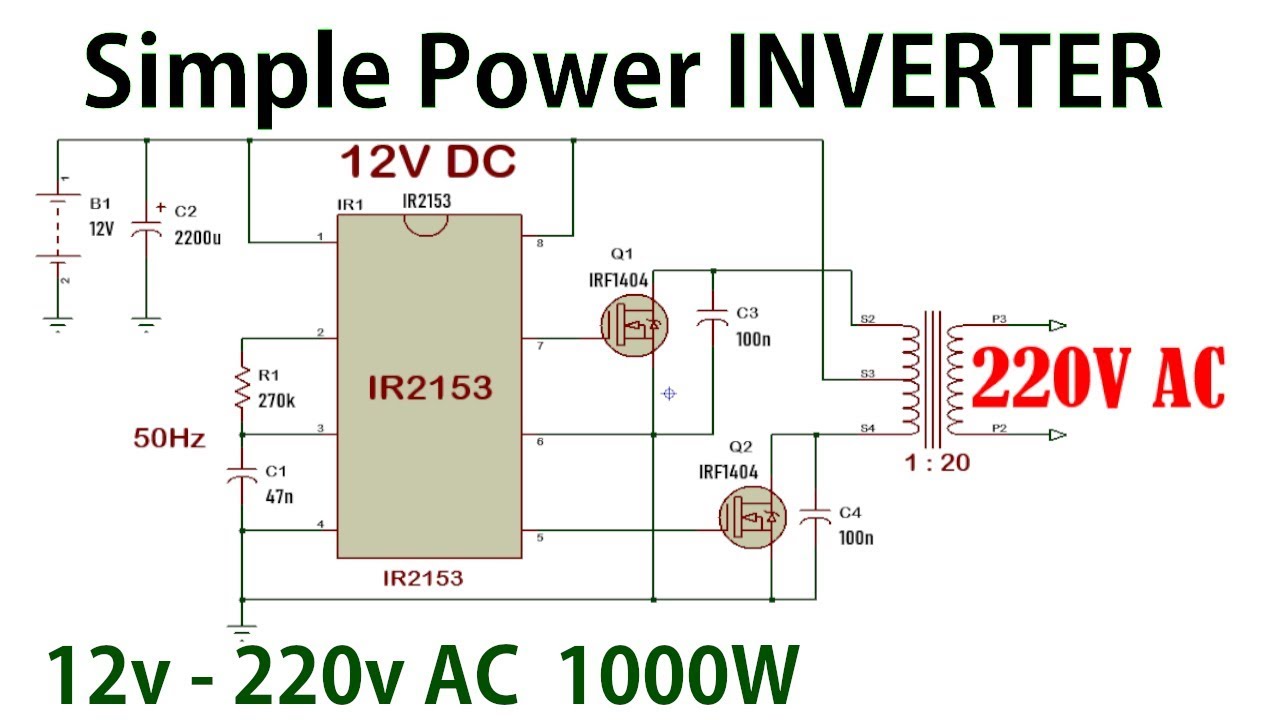 Simple Inverter Circuit Diagram 1000w Diagram Media