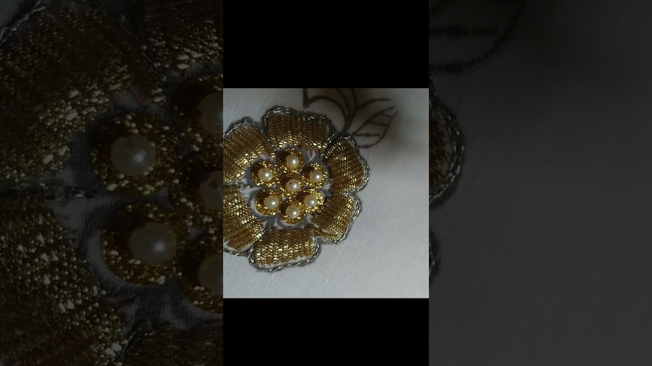 Easy Hand Embroidery [kora Dabka Flower]