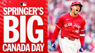 George Springer homers TWICE and drives in SEVEN on CANADA DAY! 🇨🇦
