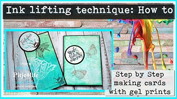 gelli printing technique distress ink lifting ~ making a card with the gelli plate print
