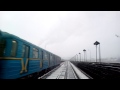 Киевское метро- вид из кабины машиниста поезда, Kiev Metro: cab view