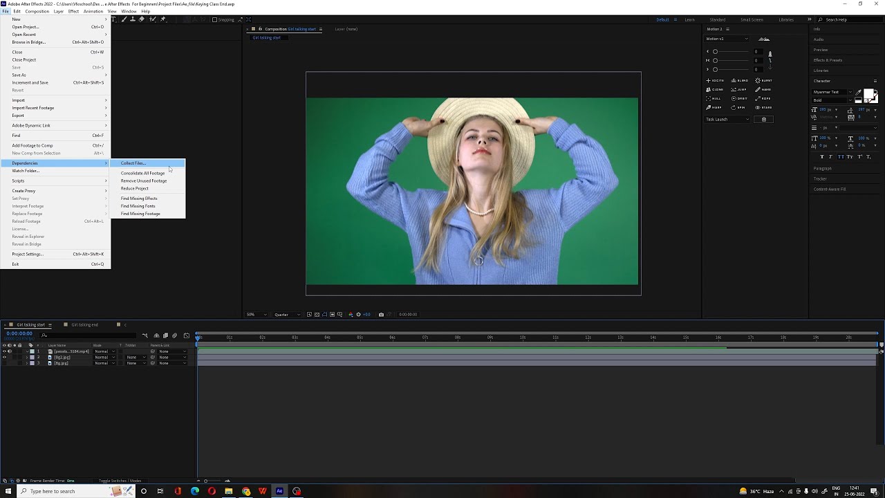 How to collect project source files in After Effects