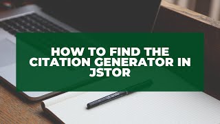Finding the Citation Generator in JSTOR