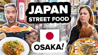 JAPAN&#39;S BEST STREET FOOD 🇯🇵 Huge Japanese Feast in Osaka 😋 Kuromon Ichiba Market + Dōtonbori