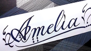 Amelia Name Signature Calligraphy Status | #signature #cursivewriting #cutmaker #amelia
