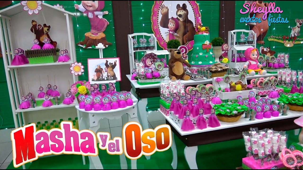 Admisión detección mesa Masha y el Oso, como decorar mesas de Masha y oso, mesa de dulces, tortas,  bocaditos, decoracion - YouTube