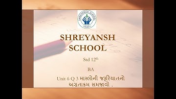 std 12 BA unit 6 Q3 માસ્લોની જરૂરિયાતનો અગ્રતાક્રમ સમજાવો | maslo jaruriyat agratakram |ch 6 doravni
