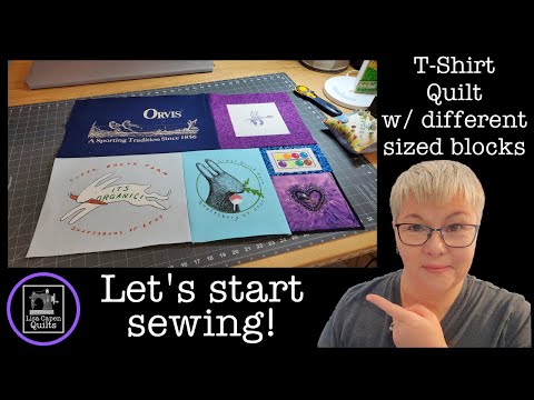 T-Shirt Quilt w/ Different Sized Blocks - Let's start sewing this top ...