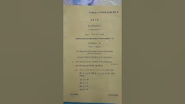 1st semester Economics major (Mathematics methods in economics) CBCS 2019-20