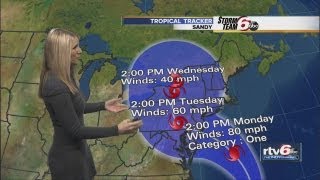 How will Hurricane Sandy affect Indiana weather?