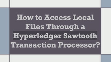 How to Access Local Files Through a Hyperledger Sawtooth Transaction Processor?